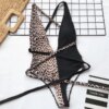 Maillot de bain une pièce, dos nu, bandage, décolleté en V, taille haute, monokini