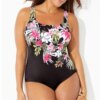maillot de bain 1 piece noir, sexy, grande taille, fermé, push-up