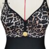 Maillot de bain une pièce imprimé léopard, grande taille 5XL