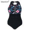Maillot de bain une pièce en maille, Sexy, Patchwork, Vintage, pour femmes, vêtements de plage