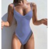 Maillot de bain gainant ventre plat , sexy, col en V, pour femmes, monokini