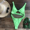 maillot de bain 1 pièce gainant, sexy, découpé, culotte tanga, monokini, noir, rouge, vert