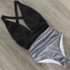 Maillot de bain une pièce à fleurs, sexy, push-up, décolleté plongeant en v