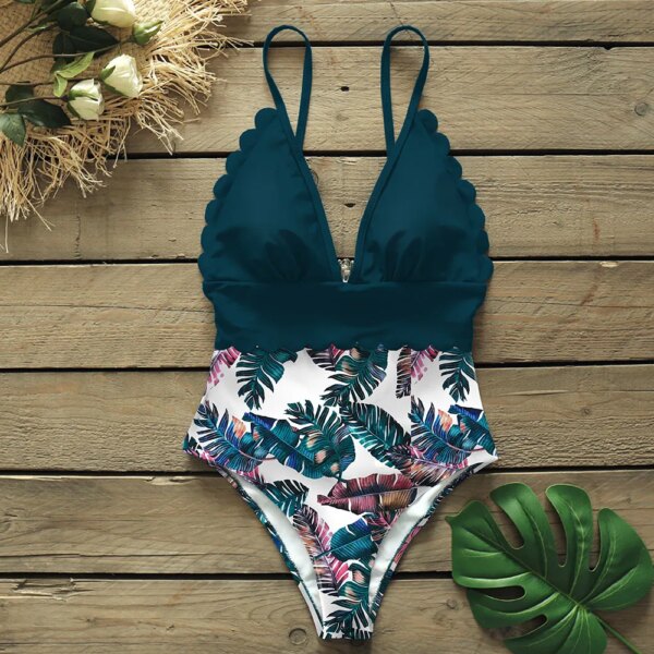 maillot de bain gainant ventre plat , sexy, imprimé floral, pour femmes, soutien-gorge push-up, à volants