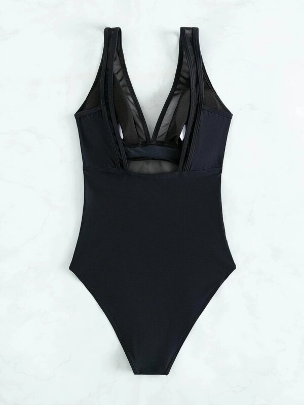 maillot de bain 1 pièce gainant en maille pour femmes, tenue de plage amincissante