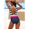 Maillot de bain une piece, dos nu, rayé, Sexy, amincissant, pour femmes