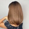 perruque synthétique marron ombré avec frange