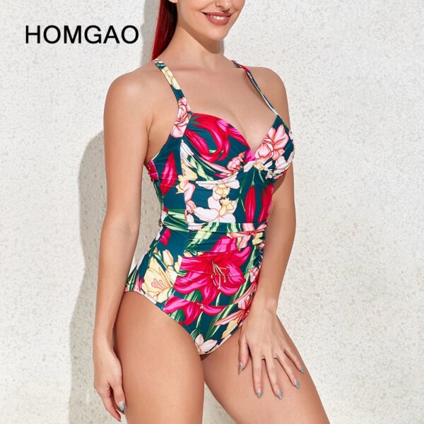 maillot de bain 1 pièce gainant imprimé Floral, maillot de bain femme sexy