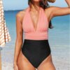 Maillot de bain 1 piece fermé, amincissant, push-up, pour femmes