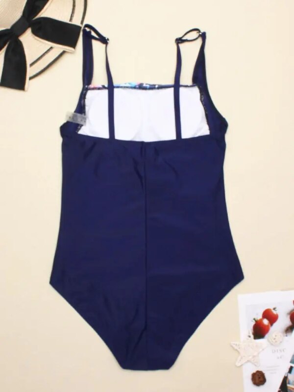 maillot de bain 1 pièce gainant vintage, imprimé floral, pour femmes