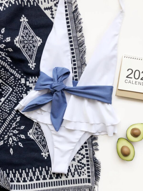 49866-68bc9a.jpg maillot de bain 1 pièce gainant décolleté plongeant en V Sexy jupe