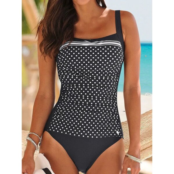 maillot de bain 1 pièce gainant vintage, imprimé floral, pour femmes