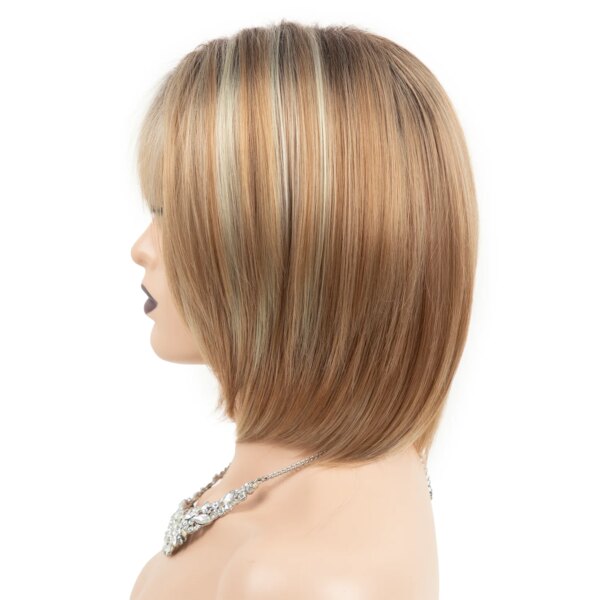Perruque Bob synthétique courte Blonde pour femmes