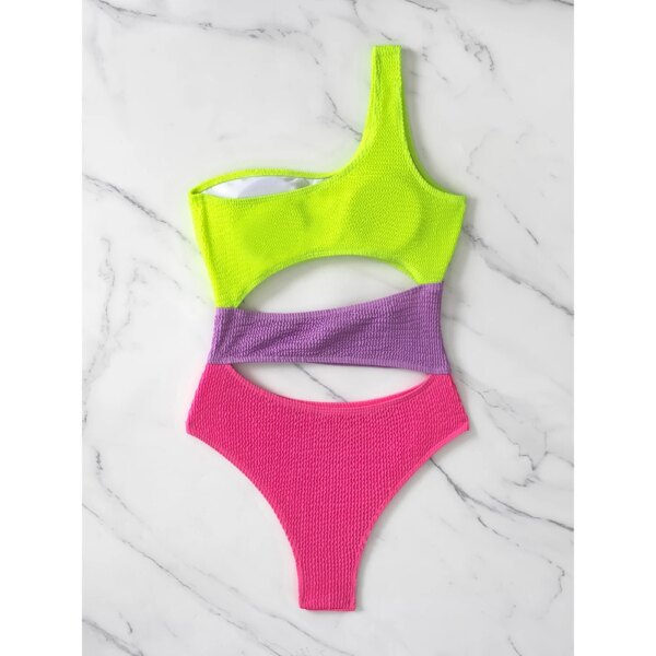 maillot de bain 1 pièce gainant , découpé, Monokini, motif Patchwork