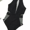 maillot de bain gainant ventre plat maille coupe évider profonde col en V taille