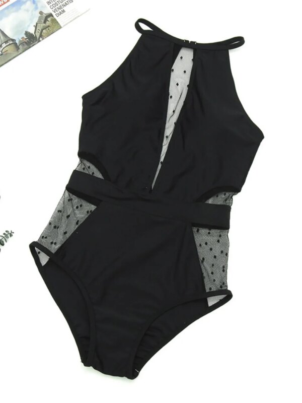 maillot de bain gainant ventre plat maille coupe évider profonde col en V taille