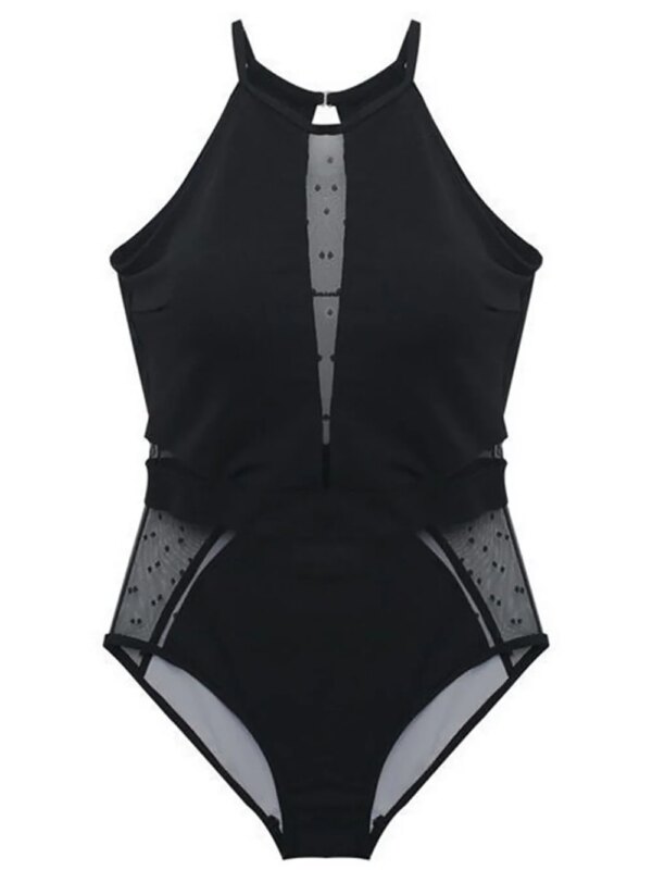 maillot de bain gainant ventre plat maille coupe évider profonde col en V taille