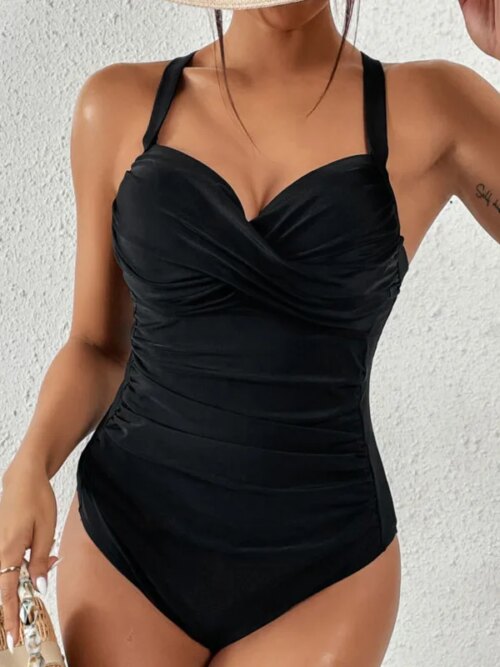 Maillot de bain une pièce fermé pour femme, amincissant
