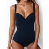 maillot de bain gainant ventre plat  push-up une pièce noir, sexy, moulant, monokini