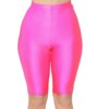 Short de yoga taille haute pour femme, vert fluo, rose, noir, brillant, slim, leggings d'entraînement, sport, gym, fitness