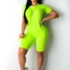 vetement yoga Ensemble de 2 pièces pour femme, fitness, survêtement de sport, néon, short en Y