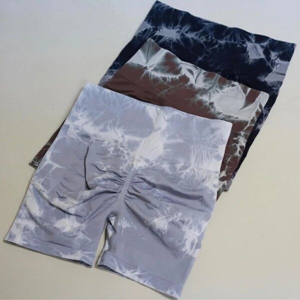Short de yoga pour femmes, nouvelle collection, effet froissé, push up, sport, motard, effet marbre