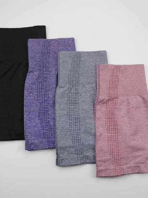 Leggins de haute taille sans couture, shorts de gymnastique de type pantalons courts en spandex rose, idéal pour fitness et yoga, nouveauté