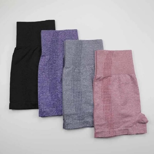 Leggins de haute taille sans couture, shorts de gymnastique de type pantalons courts en spandex rose, idéal pour fitness et yoga, nouveauté