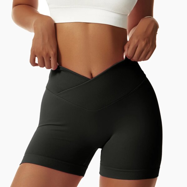 52057-d9fcbf.jpg Short de yoga taille haute sans couture pour femme, élastique, séchage rapide, lifting des hanches, pantalon respirant, sport de course, cyclisme, été