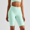 Shorts de vélo taille haute pour femmes, collants de Fitness, extensibles, doux et côtelé