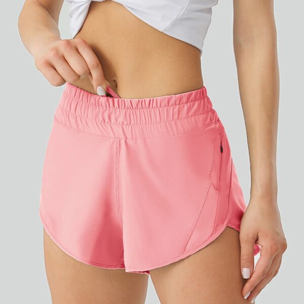 Luluwomen – Shorts de sport respirants et amples pour femmes, 2.5 pouces, poches latérales, sous-vêtements de course, de Fitness et de Yoga, à séchage rapide