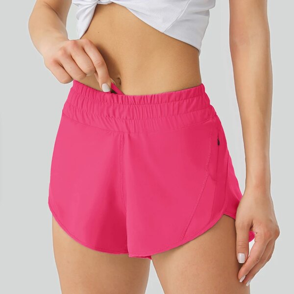 Luluwomen – Shorts de sport respirants et amples pour femmes, 2.5 pouces, poches latérales, sous-vêtements de course, de Fitness et de Yoga, à séchage rapide
