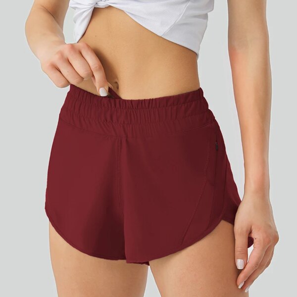 Luluwomen – Shorts de sport respirants et amples pour femmes, 2.5 pouces, poches latérales, sous-vêtements de course, de Fitness et de Yoga, à séchage rapide