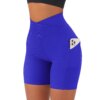 Short de sport femme taille haute – sans couture, yoga fitness, avec poche croisée