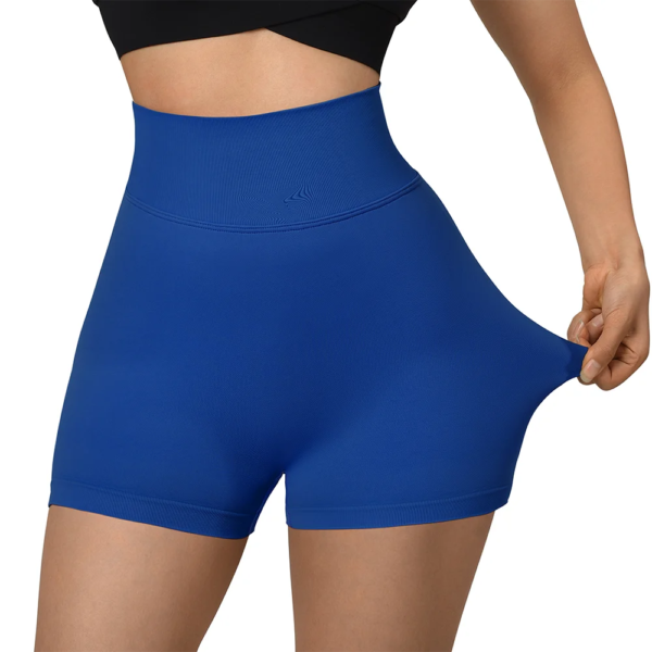 Short de sport femme taille haute – sans couture, yoga fitness, avec poche croisée