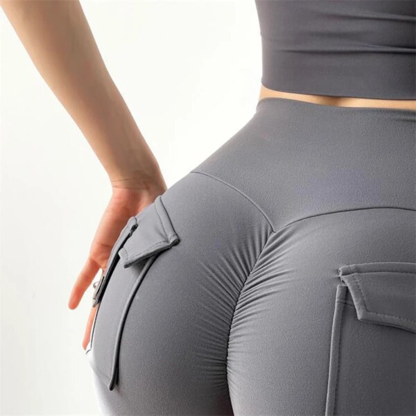 SOISOU-Short de cyclisme élastique taille haute pour femme, short moulant sexy, poches arrière