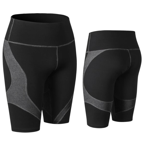 Shorts respirants de yoga pour femmes, taille haute, élastique, pour fitness, Sport, course, mode d'été, Patchwork, gym, 2023