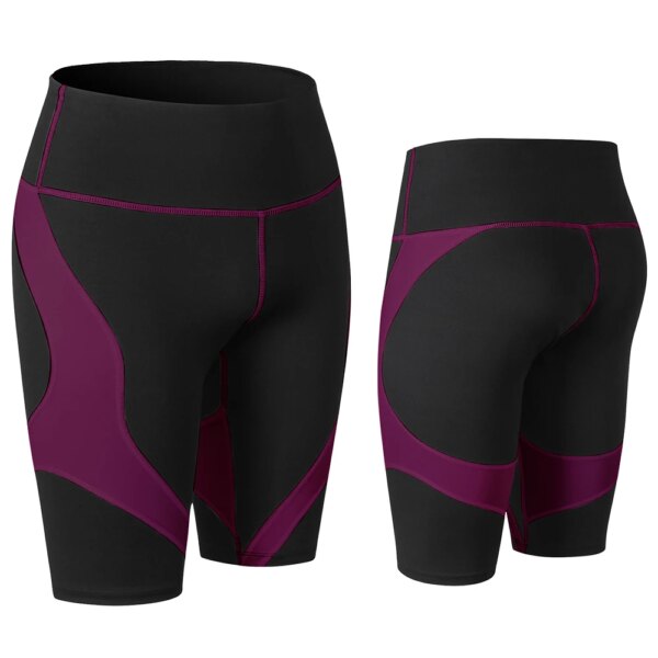 Shorts respirants de yoga pour femmes, taille haute, élastique, pour fitness, Sport, course, mode d'été, Patchwork, gym, 2023