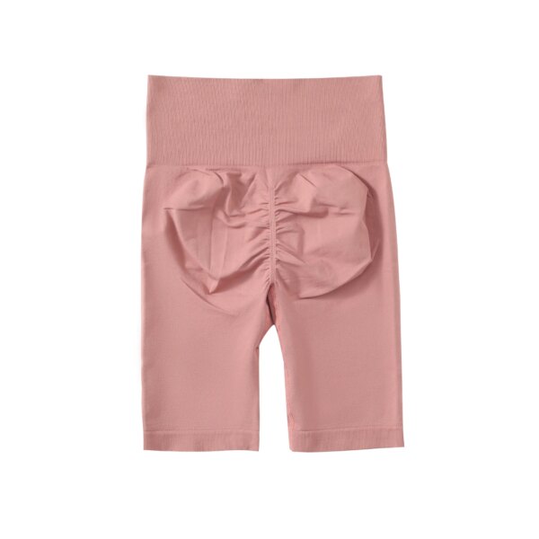 Leggings de fitness fesses pêche pour femmes, shorts de course assiste, pantalons à cinq points, taille haute, sans couture, yoga, sports de gym