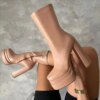 bottes femme à plateforme en cuir pour femmes, talons super hauts