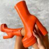 bottes femme à plateforme en cuir pour femmes, talons super hauts