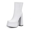 bottes femme à plateforme en cuir pour femmes, talons super hauts