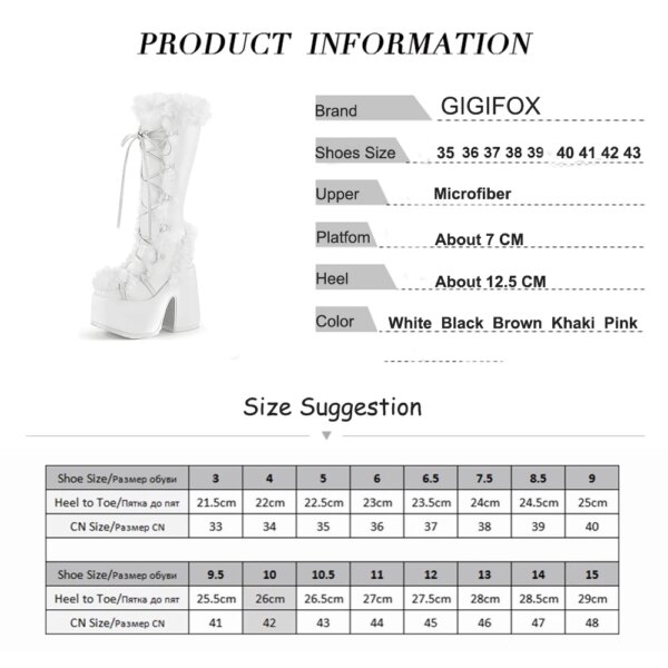 bottes femme en Fausse Fourrure pour Femme, Plateforme, Talons Hauts Épais