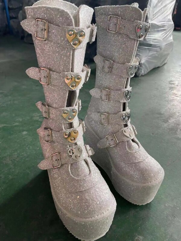 bottes femme de Style Gothique Noires pour Femme