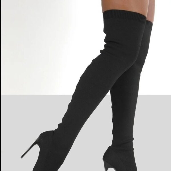 bottes femme Cuissardes pointues à enfiler pour femmes