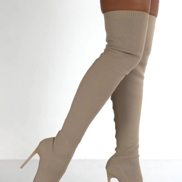bottes femme Cuissardes pointues à enfiler pour femmes