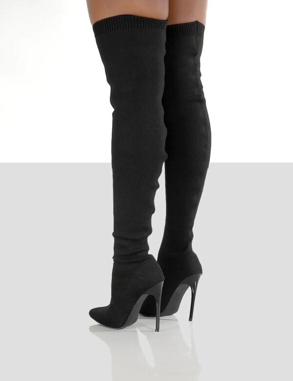 bottes femme Cuissardes pointues à enfiler pour femmes