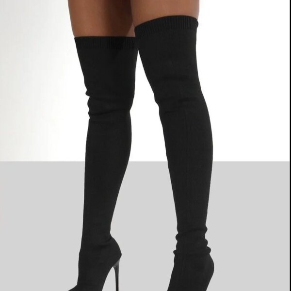 bottes femme Cuissardes pointues à enfiler pour femmes