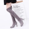54677-d11885.jpg bottes femme longues en daim à lacets pour femmes, talons hauts sexy