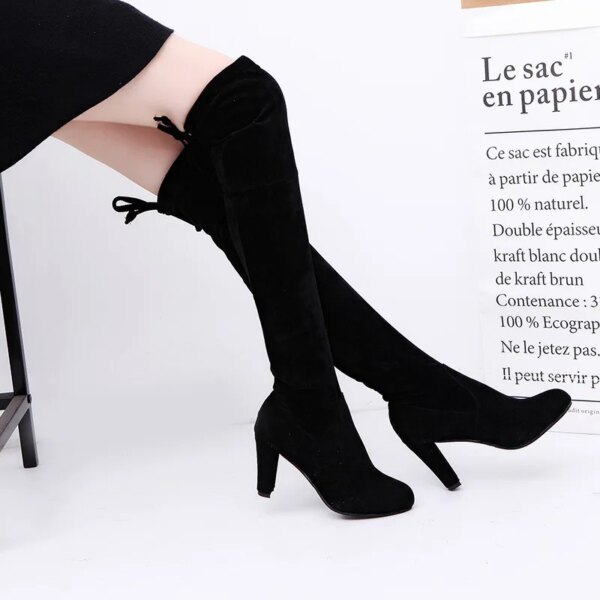 54677-fb29ec.jpg bottes femme longues en daim à lacets pour femmes, talons hauts sexy